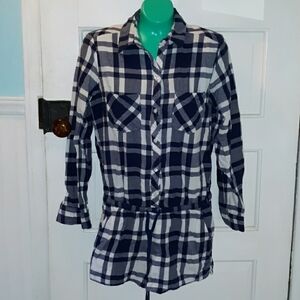 Aerie plaid black white flannel